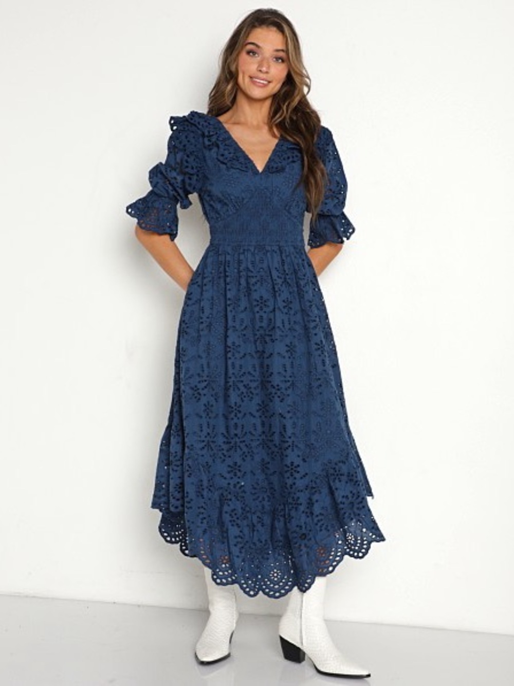 Cleobella Navy Cleobella Milani Ankle Dress Lapis